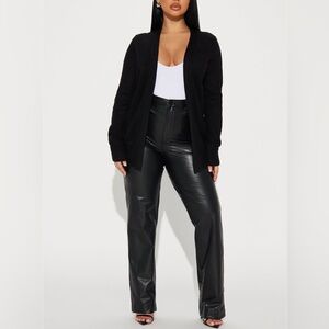 Black Open Front Cardigan